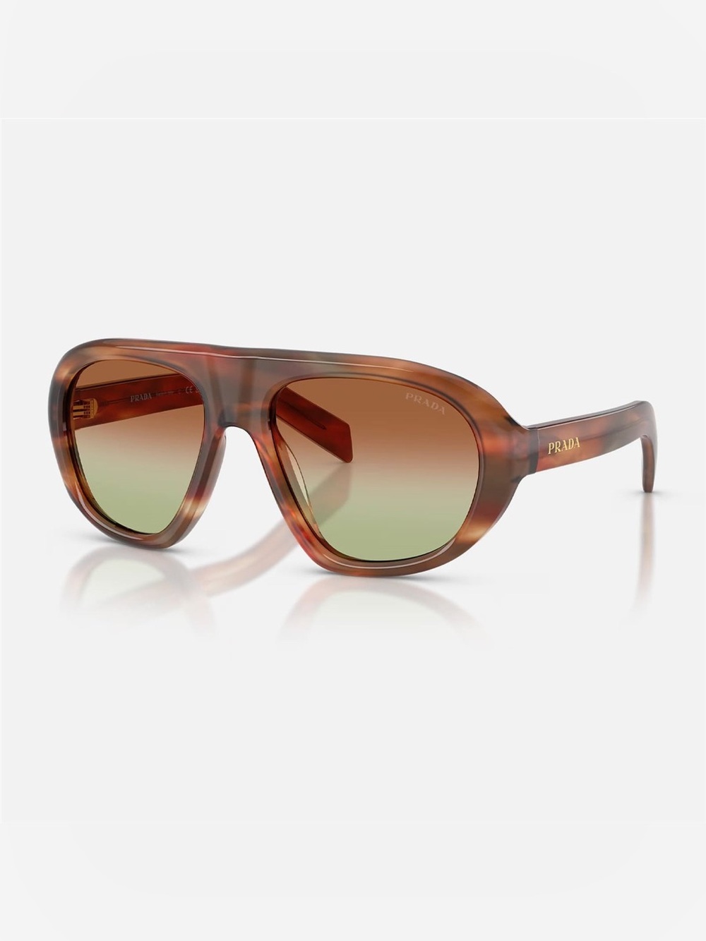 Prada C05s Pilot Sunglasses Brown Plastic
